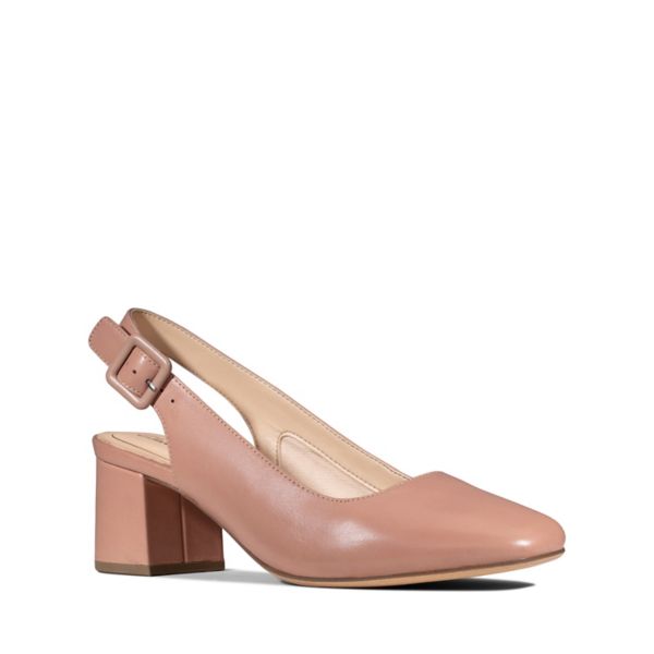Clarks Womens Sheer Violet Heels Praline Leather | CA-2048796